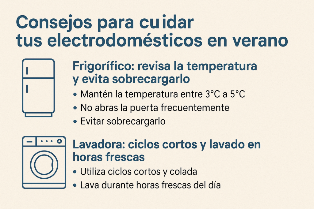 Consejos para cuidar tus electrodomésticos en verano